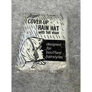 Vintage 60's Diane Cover-Up Rain Hat w/Full Visor Design For Bouffant Hairstyles